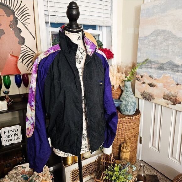 Reebok Vintage Retro Zip UP Windbreaker  Sz S Southwest Design Jacket - Picture 15 of 15